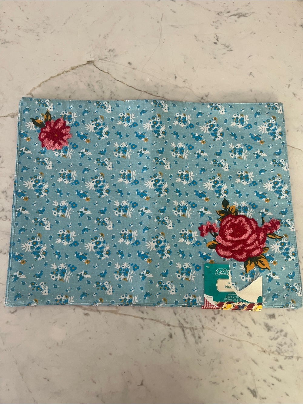The Pioneer Woman Sweet Rose Red Blue Gingham Placemat Set